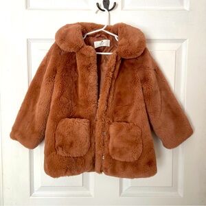 H&M Girls Faux Fur “Teddy” Dress Coat